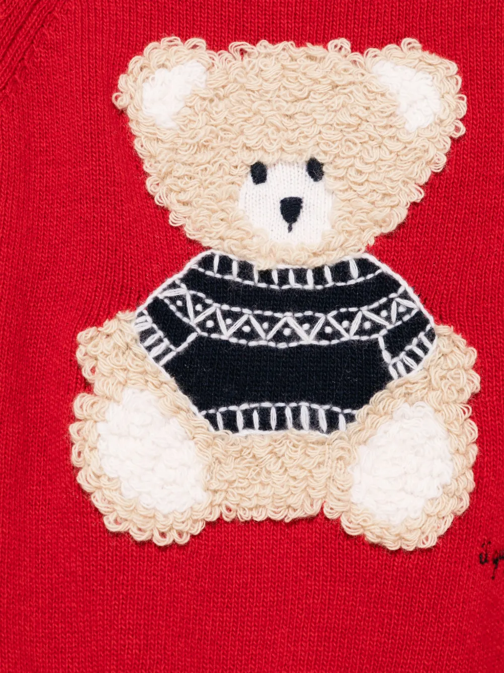 Il Gufo Trui met geborduurde teddybeer Rood