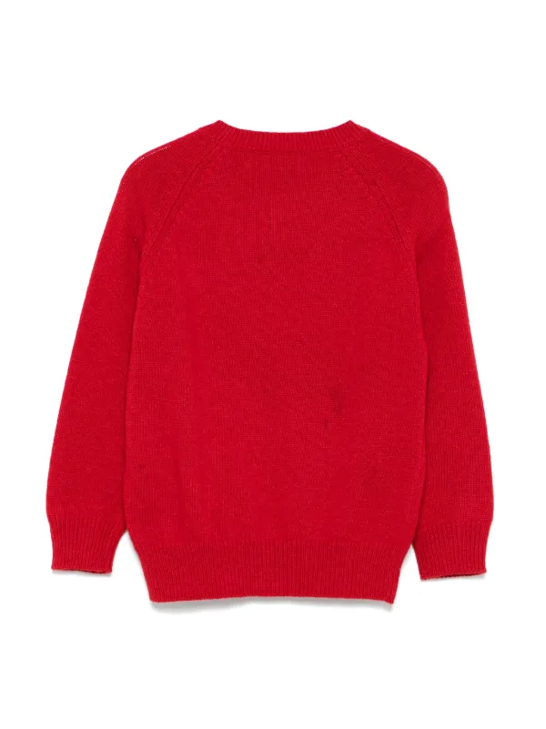 Il Gufo Teddy bear-embroidered Sweater Red FARFETCH PH