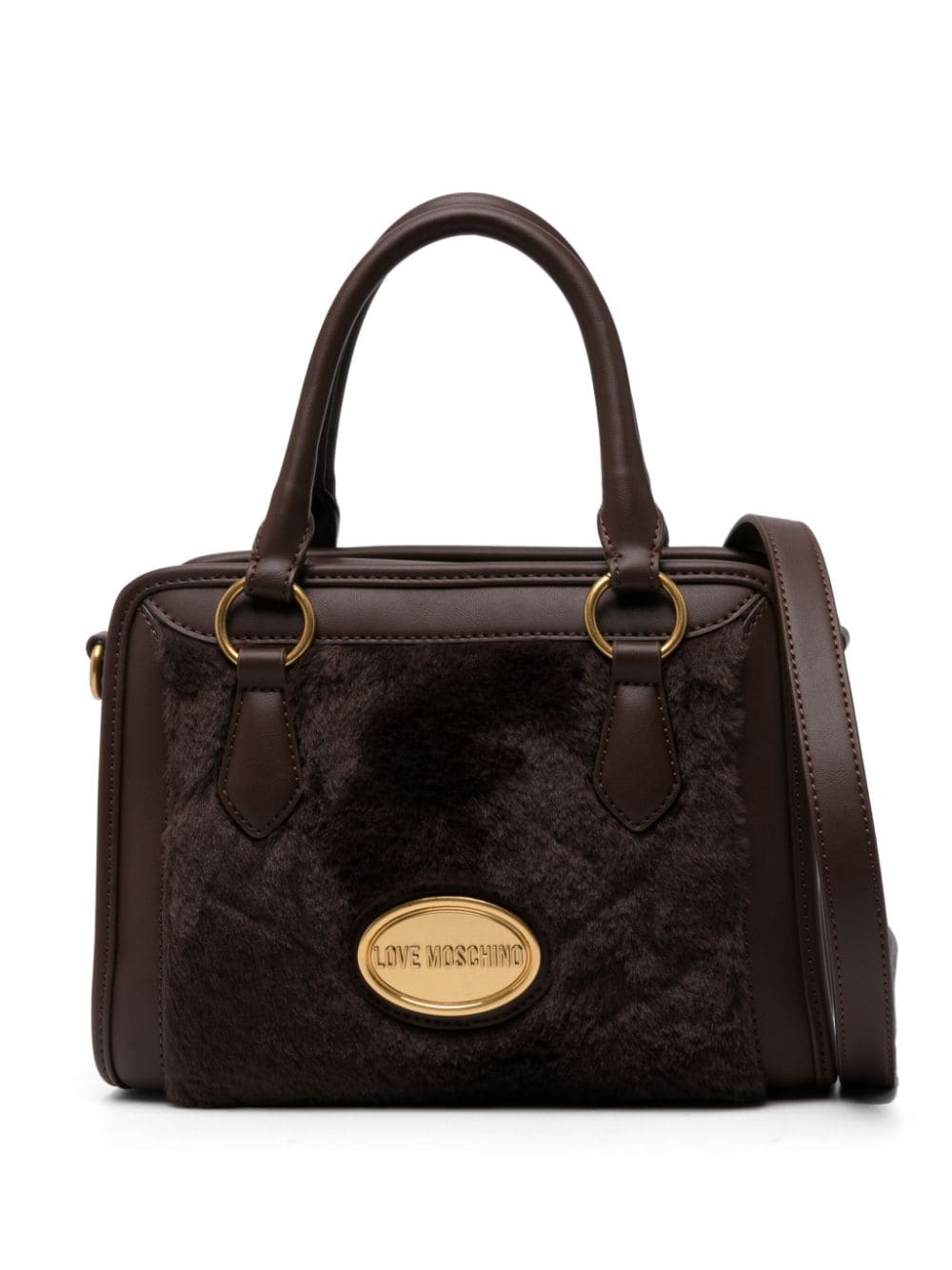 Shop Love Moschino Faux-fur Tote Bag In Brown