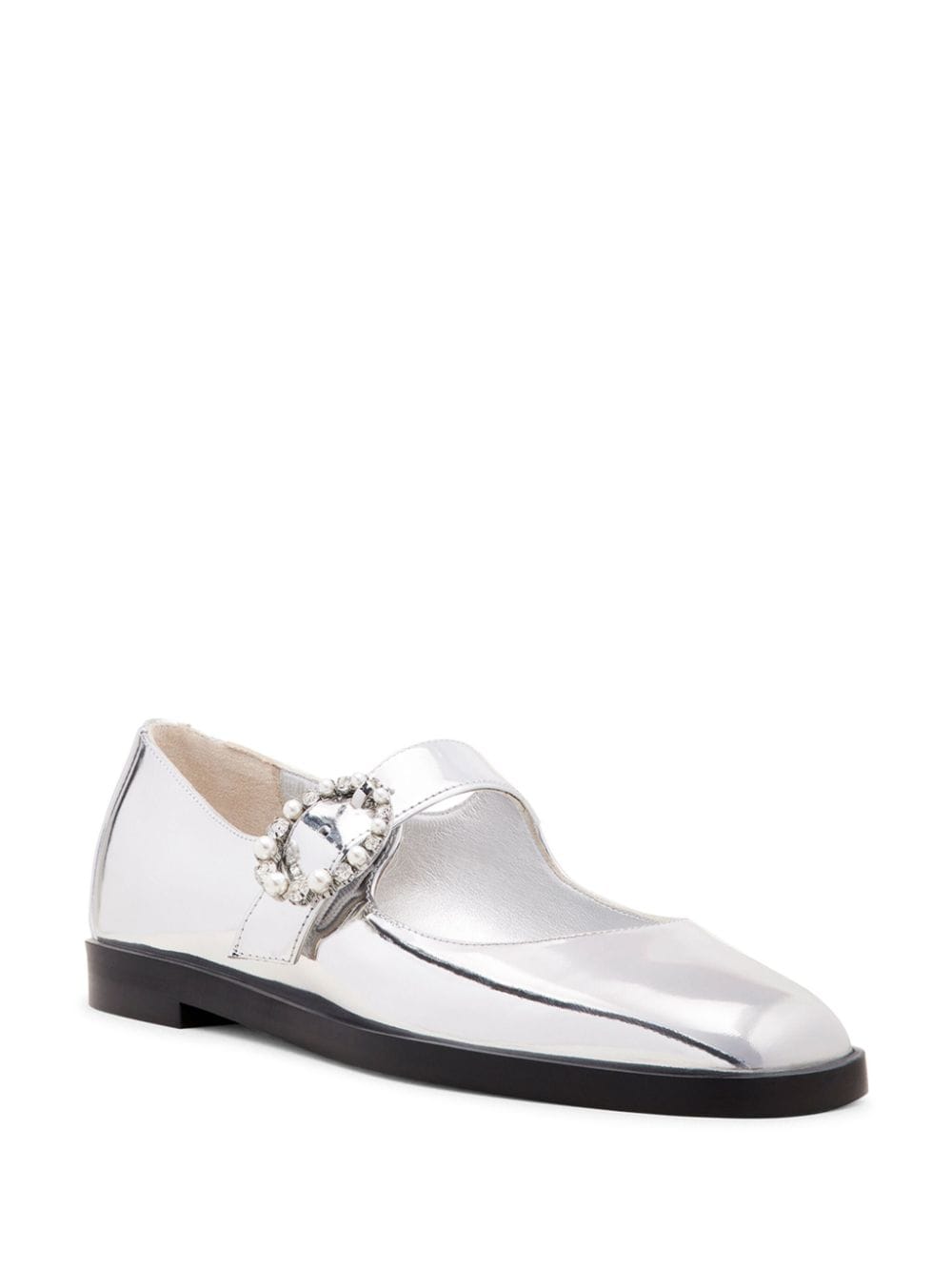 Stuart Weitzman Loralei Crystal ballerina shoes - Zilver