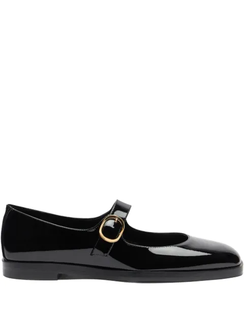 Stuart Weitzman buckle-strap patent-leather ballet flats