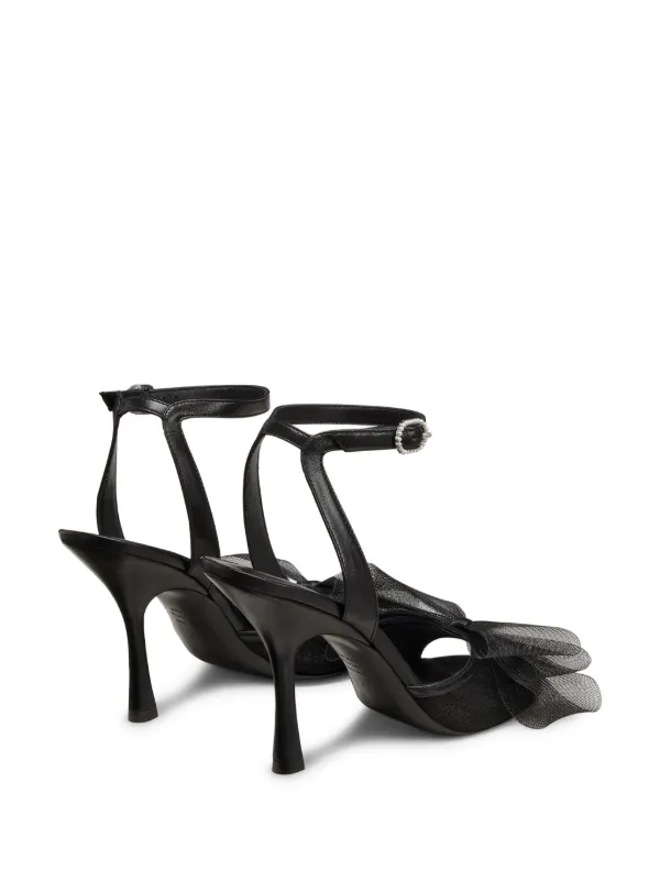 Stuart Weitzman 100mm Blushing Bow Sandals | Black | FARFETCH