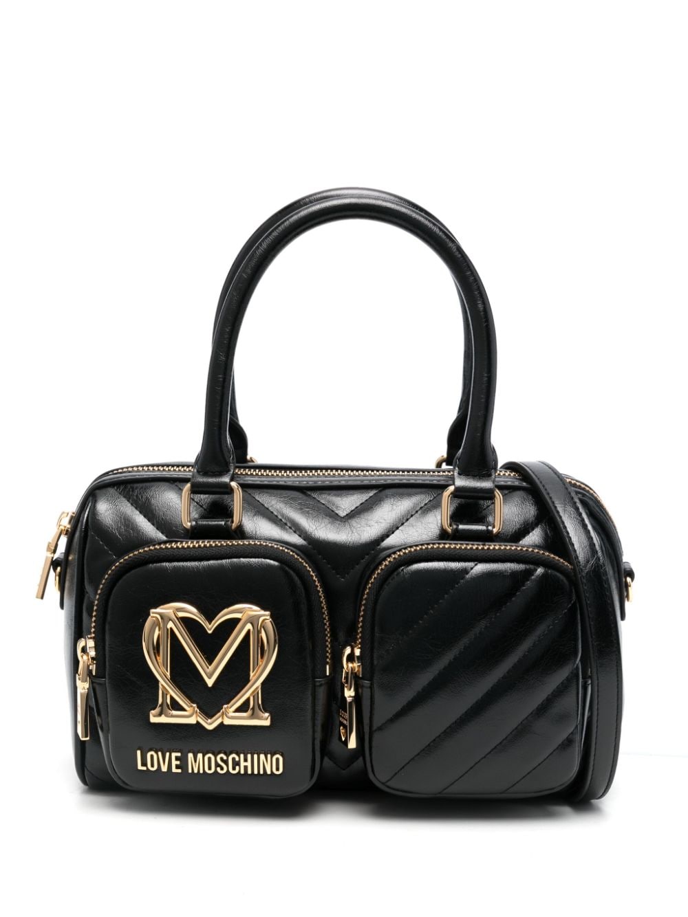 Love Moschino Logo-plaque Tote Bag In Gray