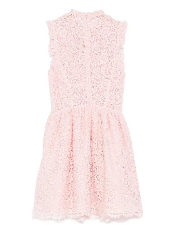 Miu Miu Pre Owned Lace Mini Dress Pink FARFETCH AO