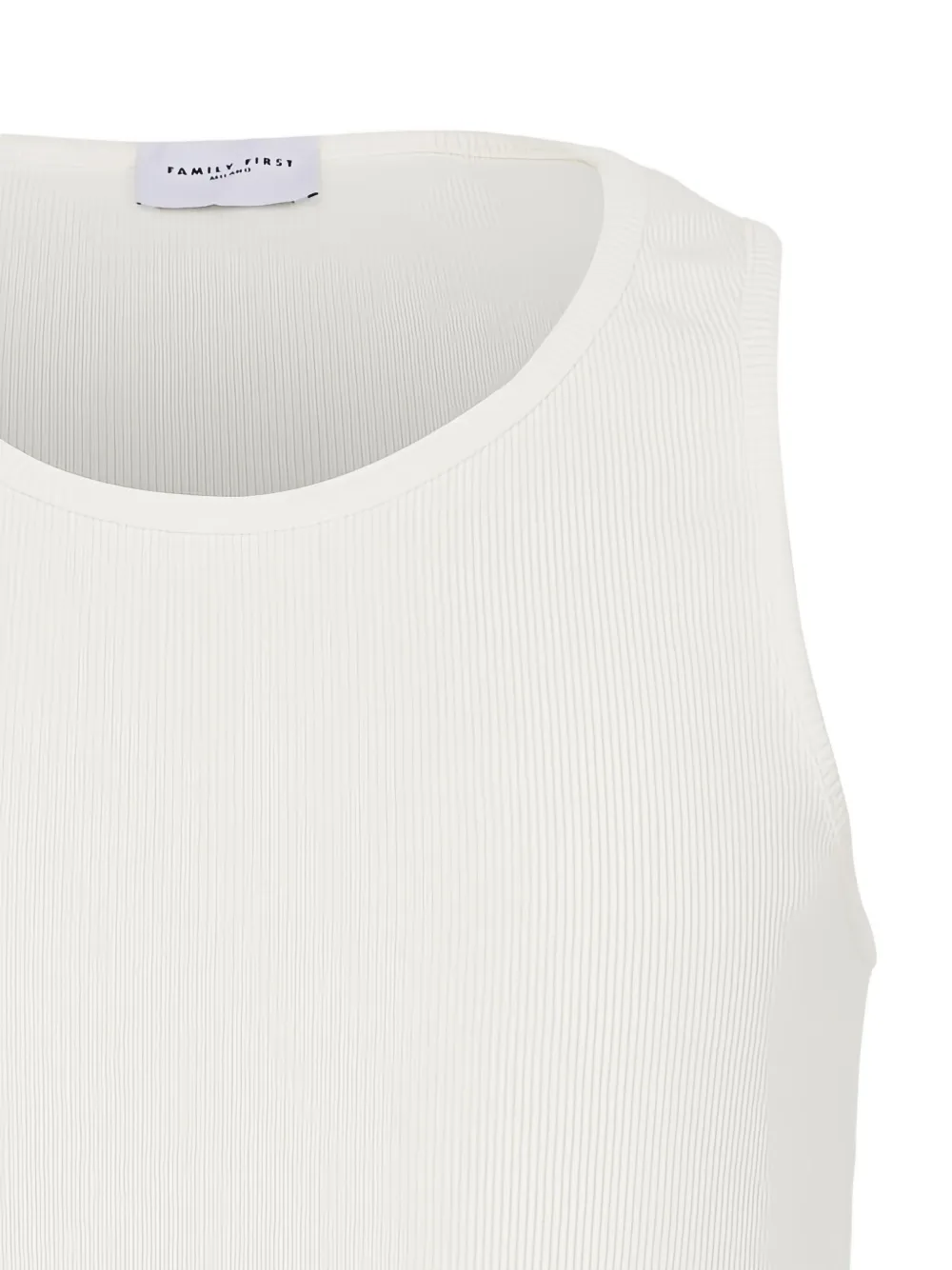 Family First Geribbelde tanktop Beige