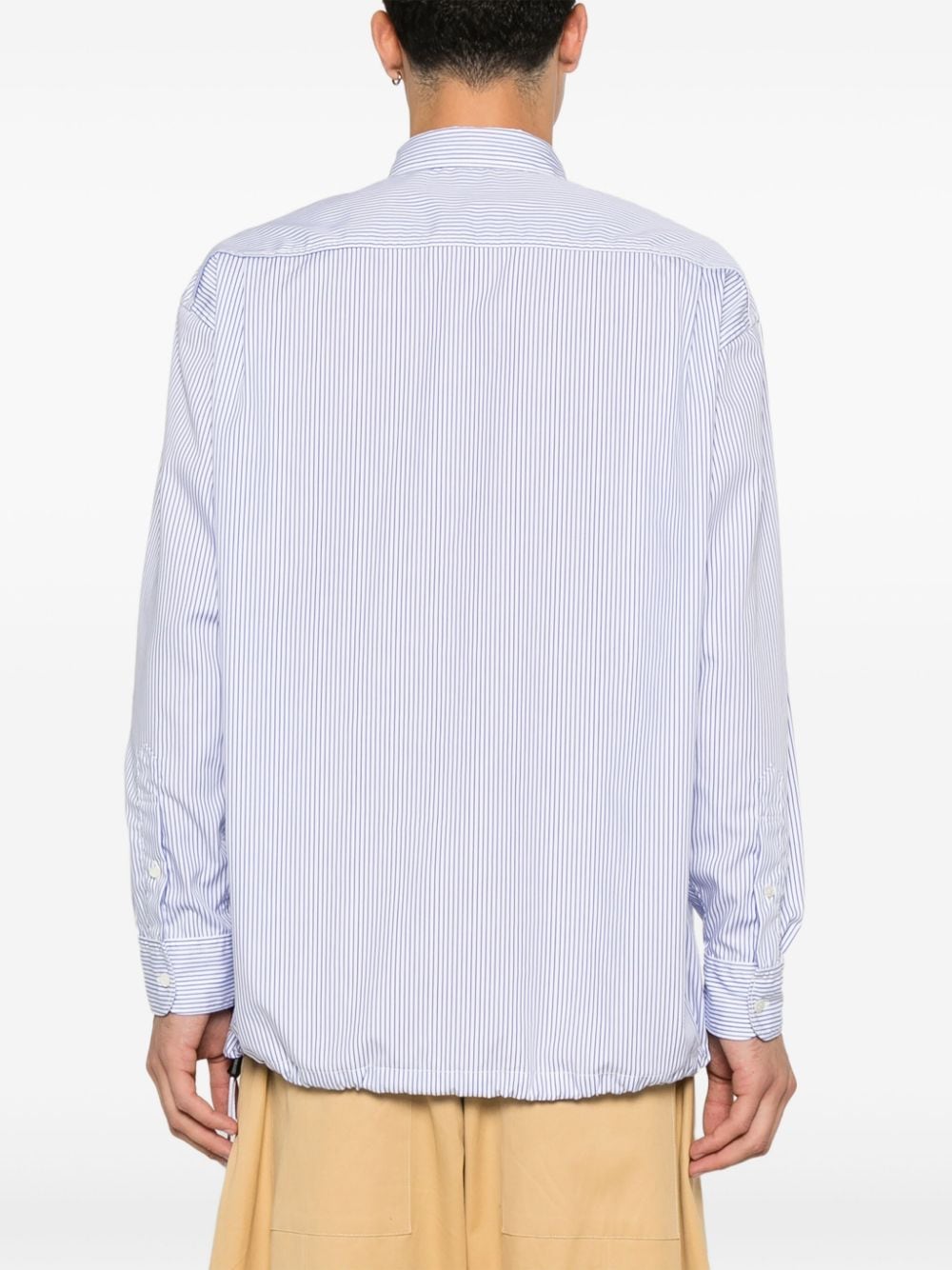 Shop Comme Des Garçons Homme Deux Striped Shirt In Blue