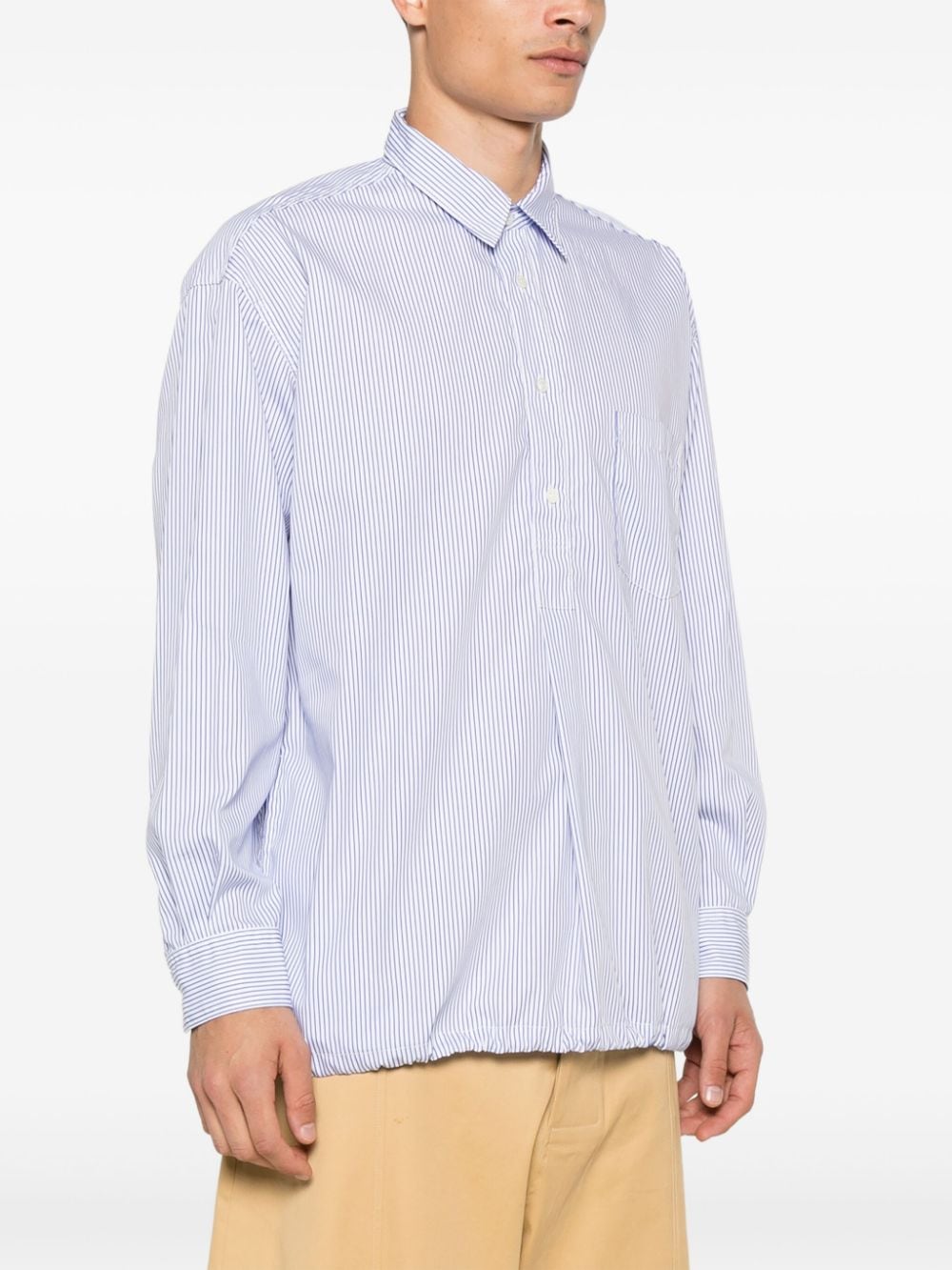 Shop Comme Des Garçons Homme Deux Striped Shirt In Blue