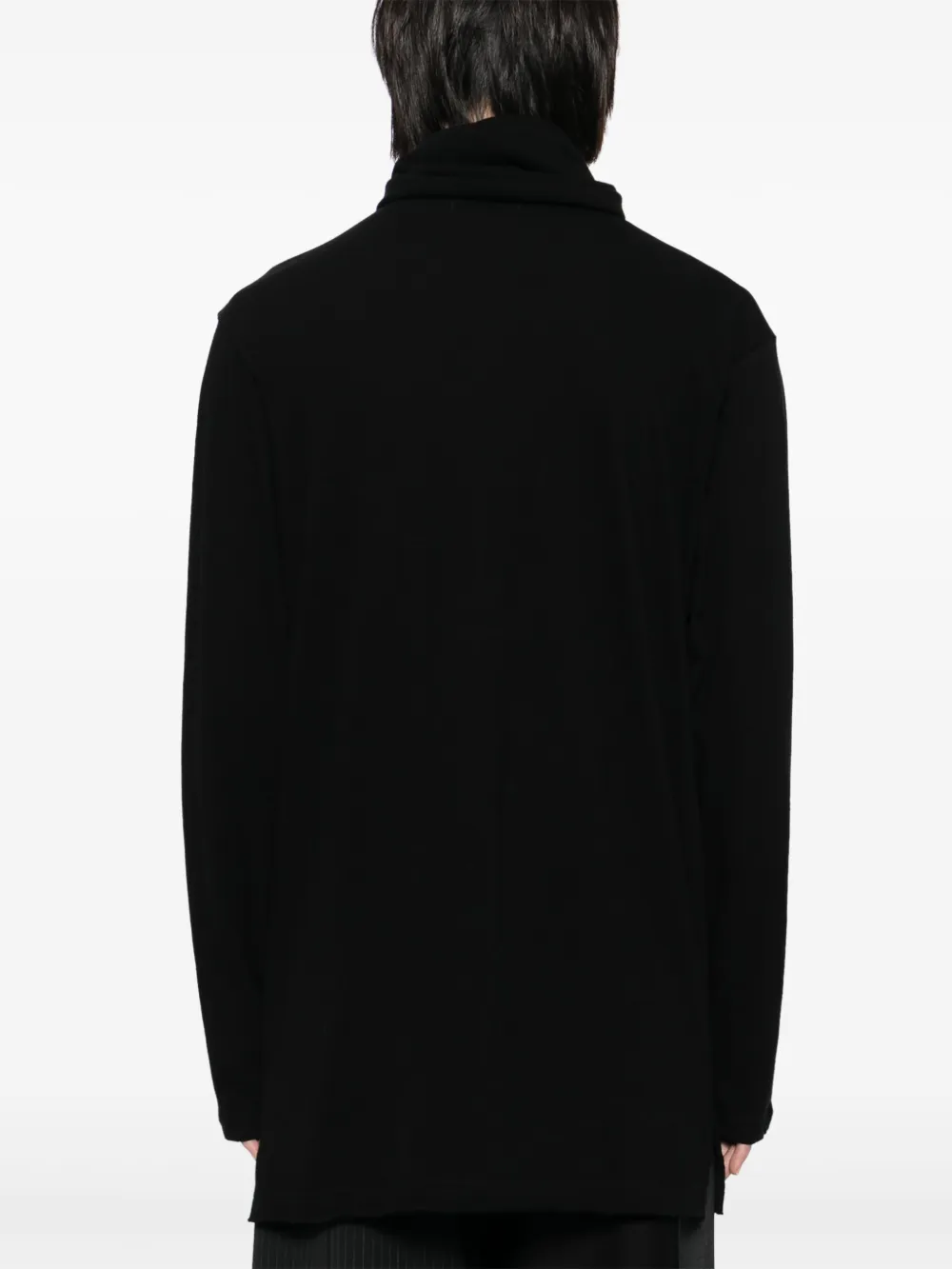 Yohji Yamamoto Katoenen T-shirt met lange mouwen Zwart