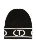 TWINSET Kids logo-jacquard beanie - Black