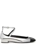 Stuart Weitzman leather ballerina shoes - Silver