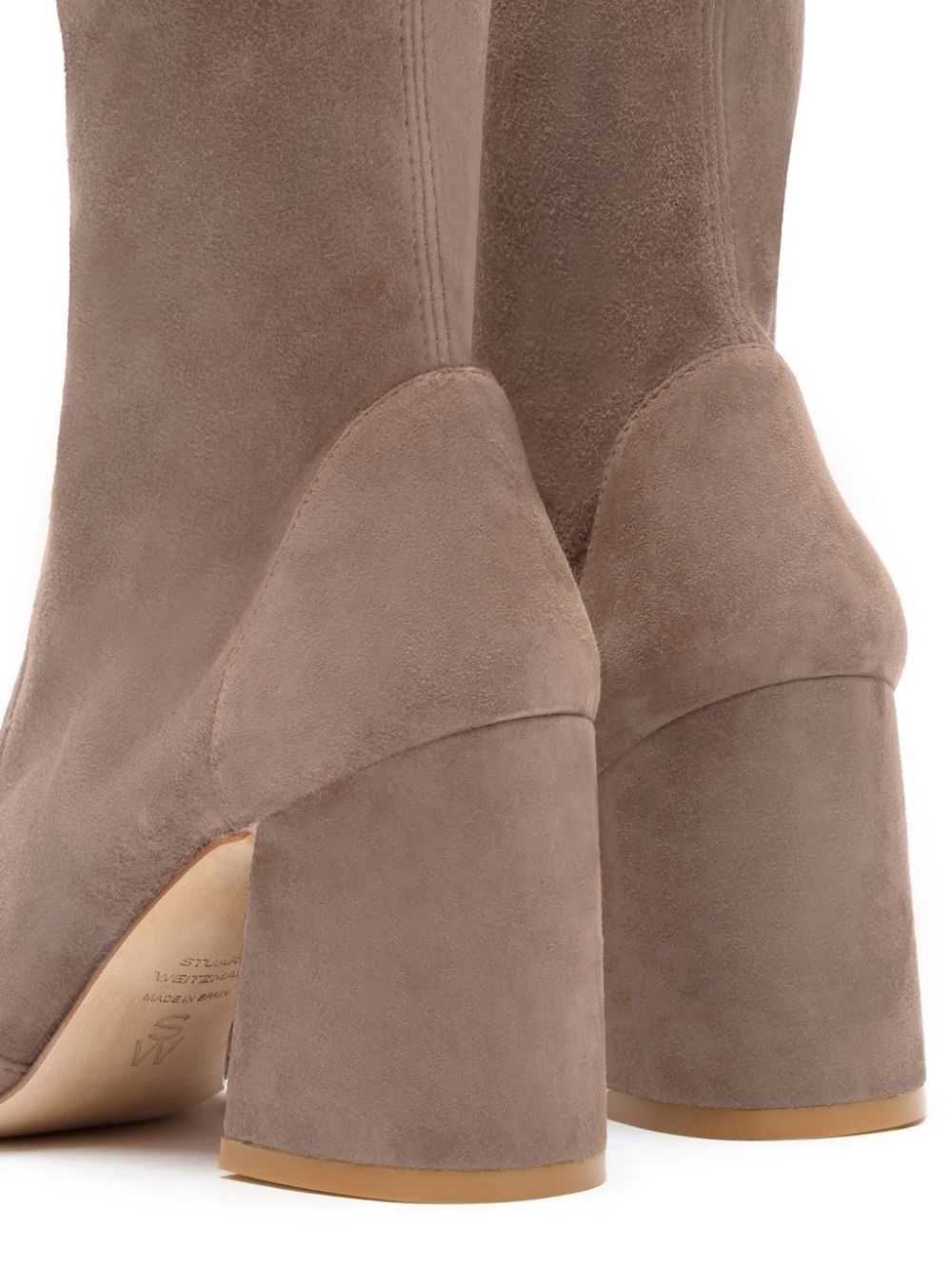 Stuart Weitzman 85 mm laarzen met flareblocking Beige