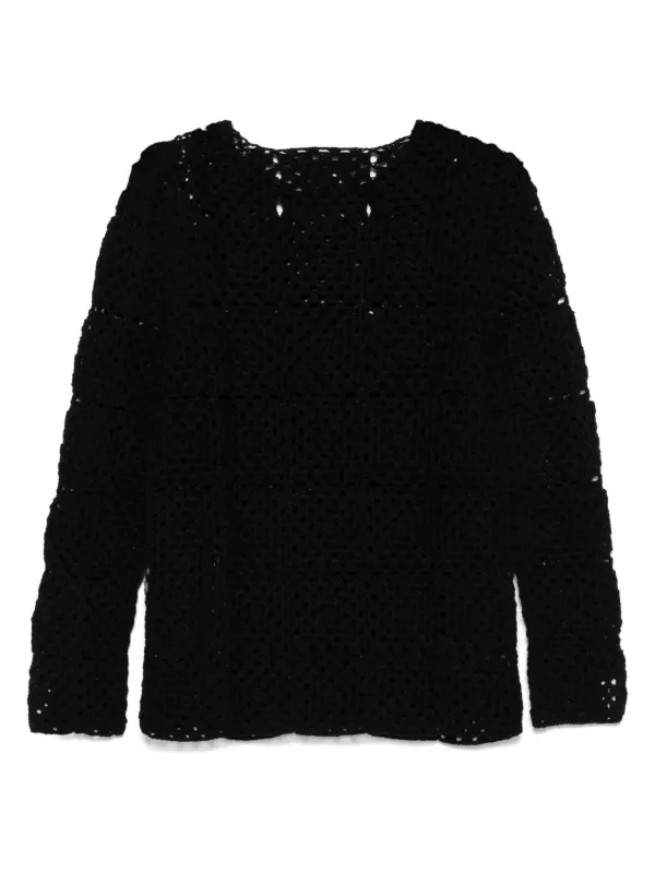 COMME des GARÇONS ブラック ニット Black Comme Des Garçons オープンニット セーター | ブラック