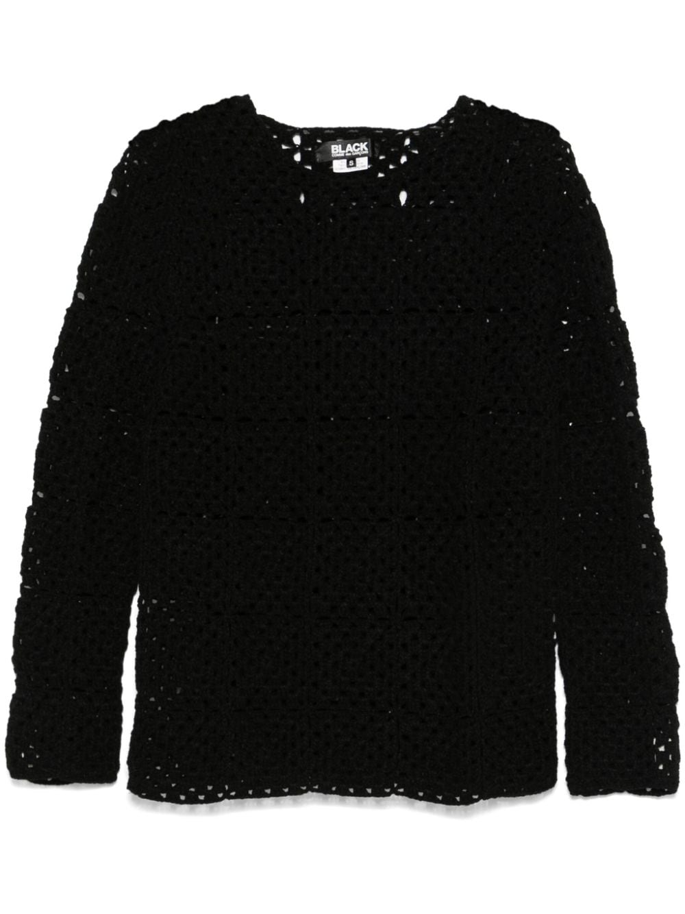 Black Comme Des Garçons Pullover Mit Lochstrickmuster In Schwarz