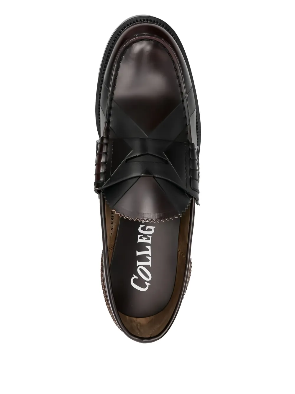 college Loafers met vlakken Bruin