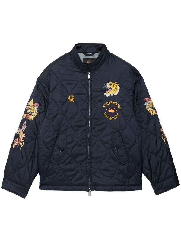 Neighborhood Embroidered Bomber Jacket | Blue | FARFETCH AE