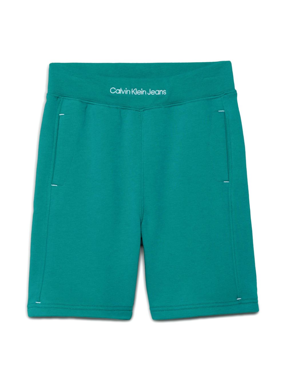 Calvin Klein Kids Trainingsshorts met logoband - Groen