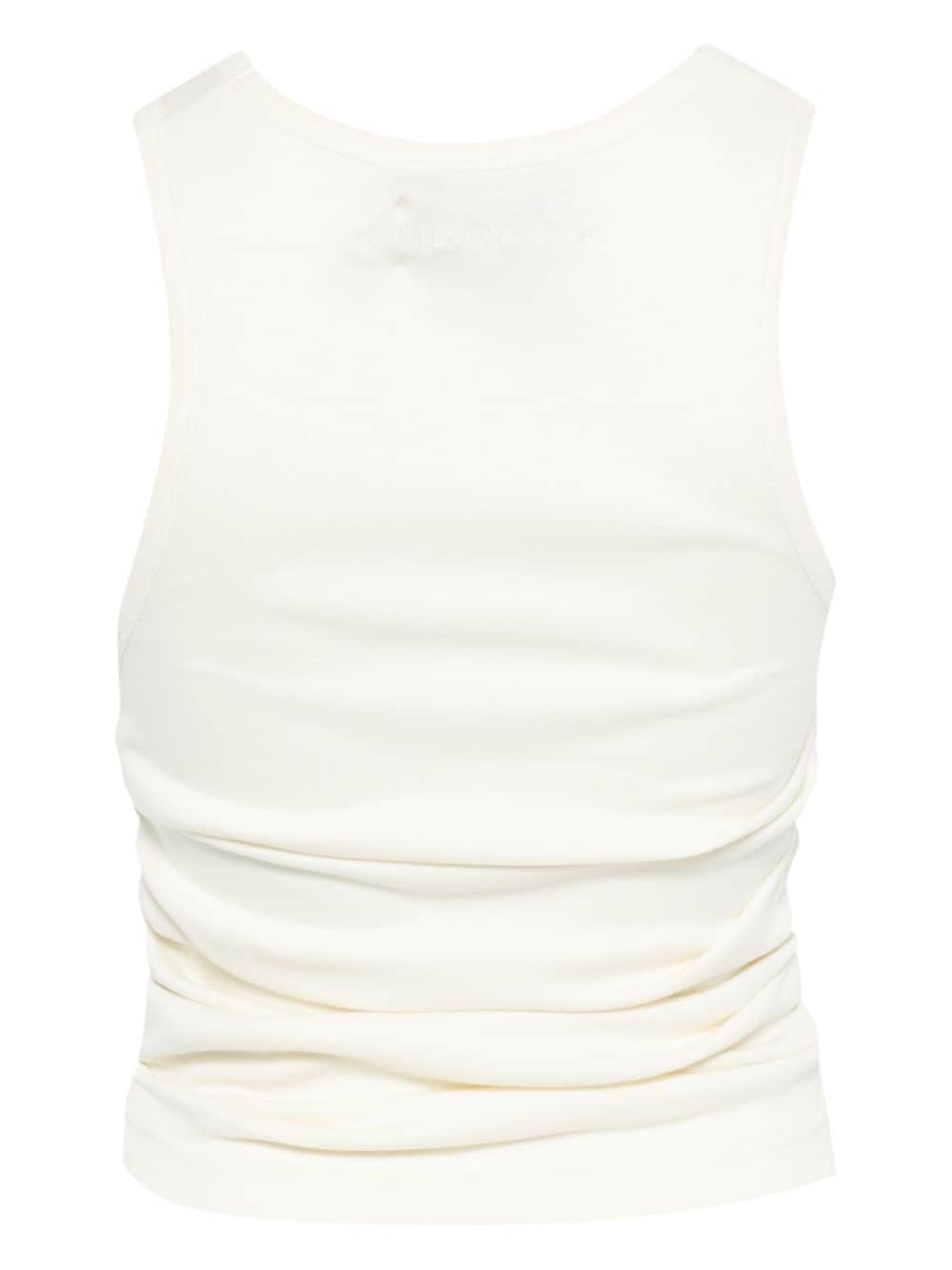 Shop Achilles Ion Gabriel Ruched Tank Top In White