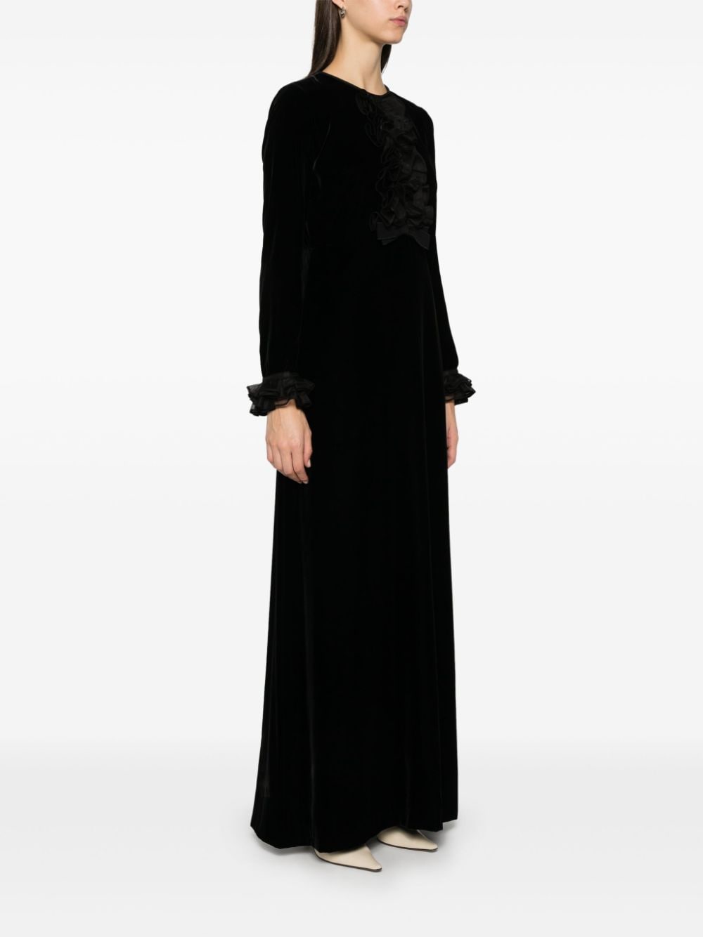 Shop Giambattista Valli Velvet Maxi Dress In Black