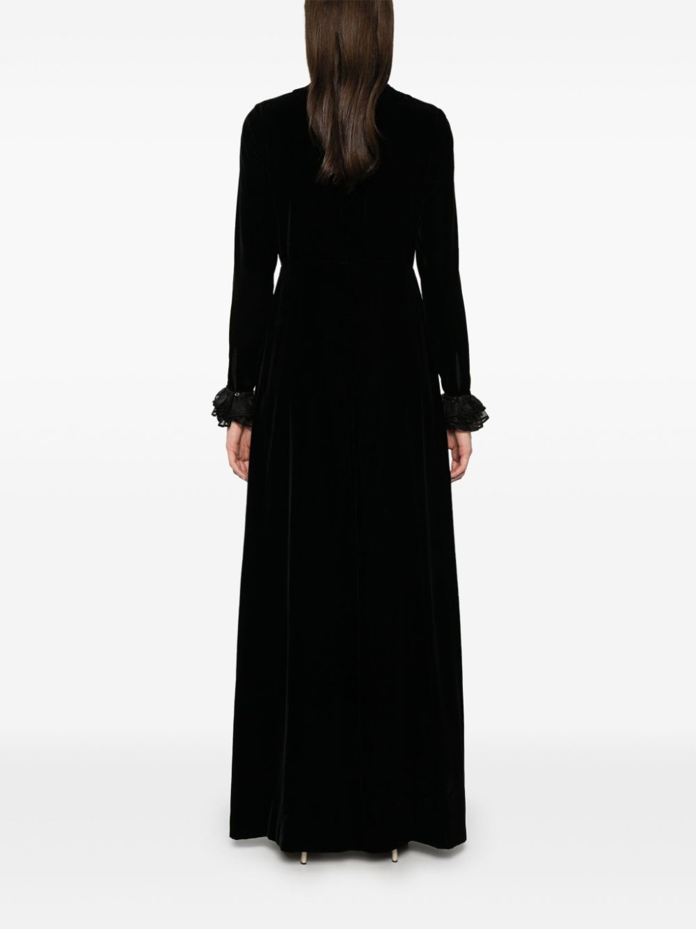 Shop Giambattista Valli Velvet Maxi Dress In Black