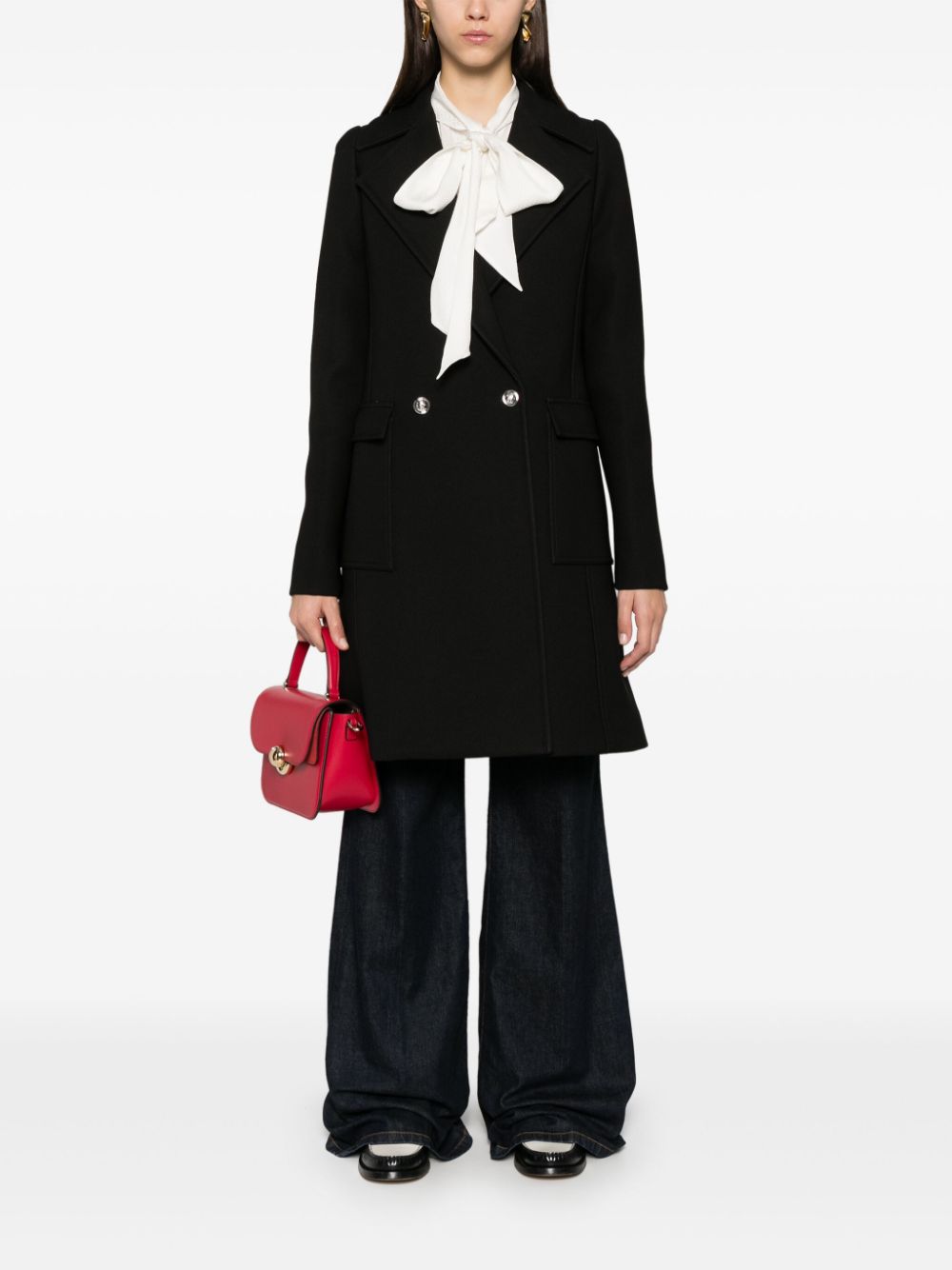 Shop Giambattista Valli Twill Coat In Black