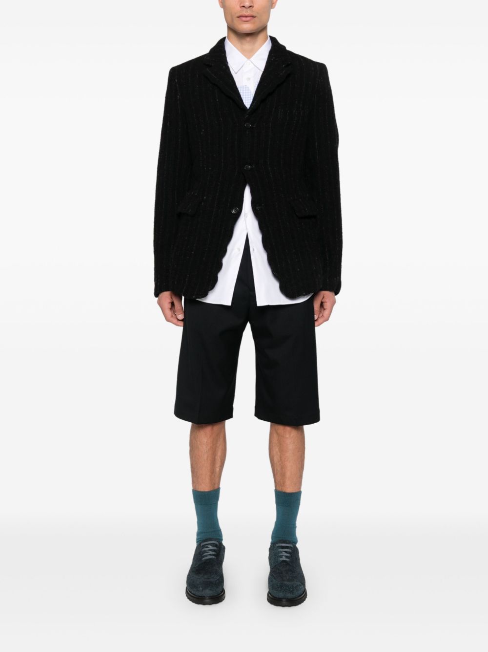 Comme des Garçons Homme Plus Gestreepte blazer - Zwart