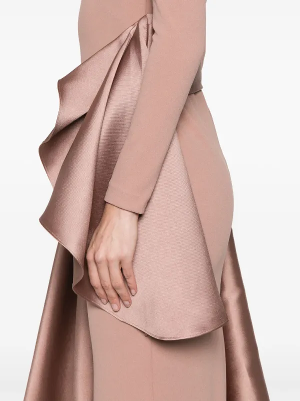 ワンピース SOLACE LONDON Kiana Maxi Dress \nCrepe Knit & Twill Solace London Kiana Maxi Dress | Brown | FARFETCH