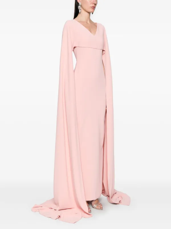 morgan and co pink dress & Co. Sequin Pattern Contrast Beading V-Neck Spaghetti Strap 11Fully Lined Lucia High Neck Satin Gown
