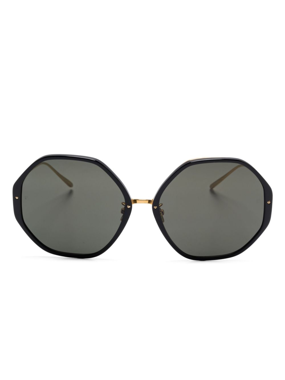 Shop Linda Farrow Alona Sunglasses In Gold