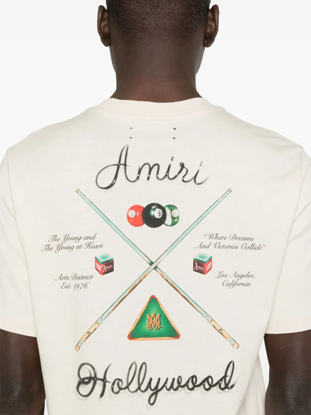 【AMIRI】プールTシャツ AMIRI Amiri Pool Cue t-shirt | Neutrals | FARFETCH SG