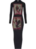 Jean Paul Gaultier Flowers Cadres maxi dress - Black