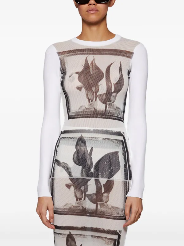 Jean Paul Gaultier Flowers Cadres Top | White | FARFETCH ZA