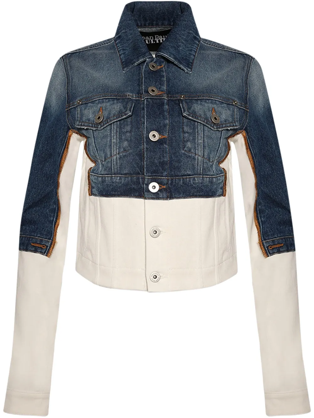 Jean Paul Gaultier Cropped denim jack Blauw