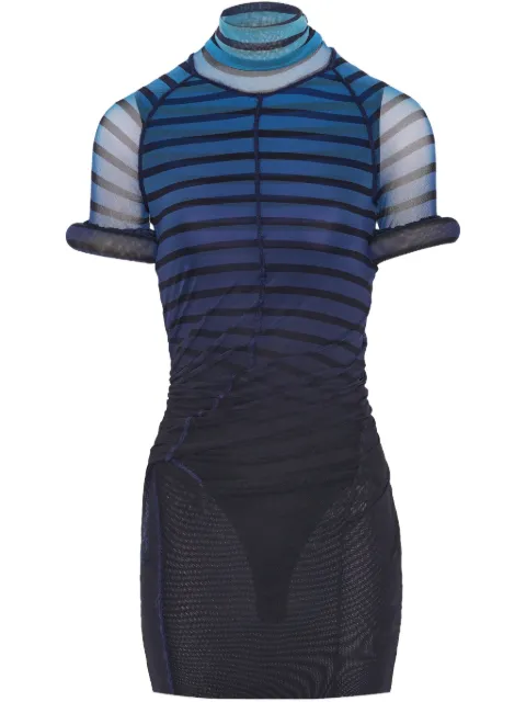 Jean Paul Gaultier striped mesh mini dress