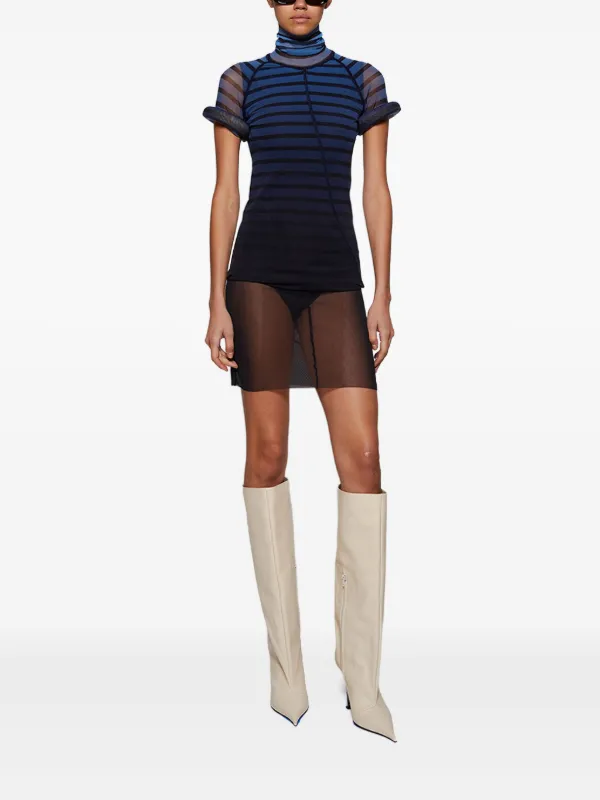 knee length dresses for ladies Mesh Stripe Dress  The HOUSE of AKD by Angela King Designs, Inc