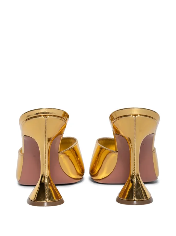サンダル・ミュール Amina Muaddi Golden Sandals With 105Mm Heel And Elegant Amina Muaddi Golden Sandals With 105Mm Heel And Elegant