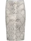 Alexander Wang snake-print pencil skirt - White