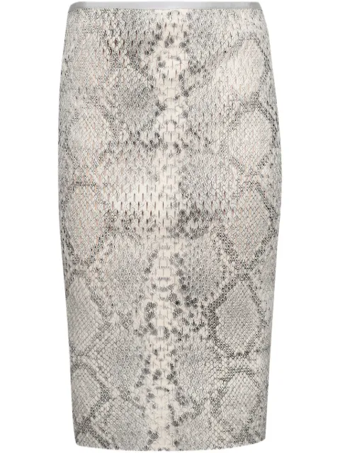 Alexander Wang falda lápiz con estampado de piel de serpiente