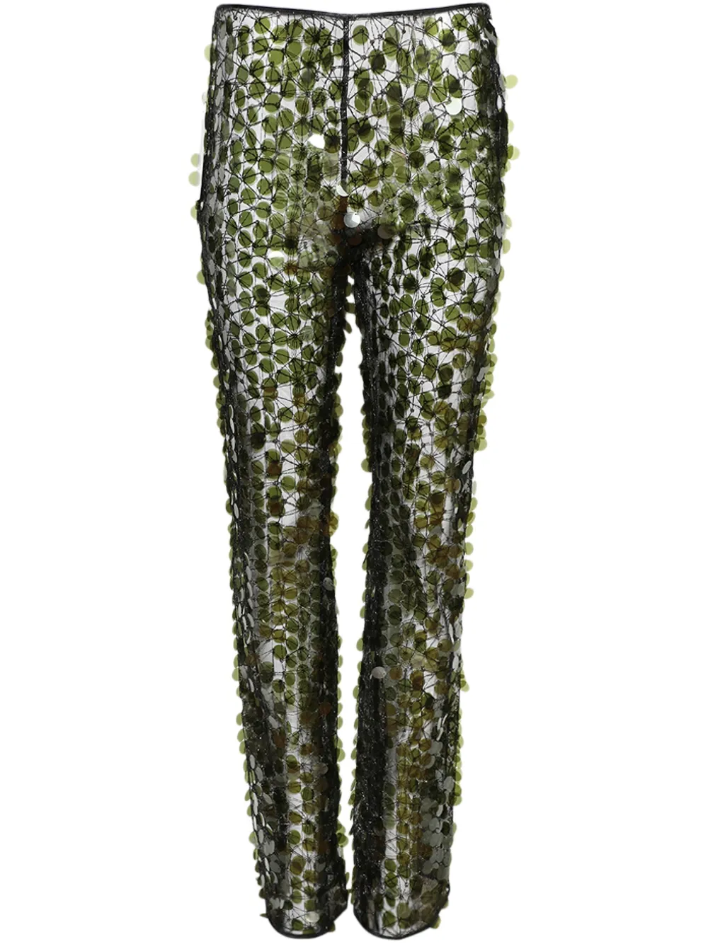 sequinned flared trousers