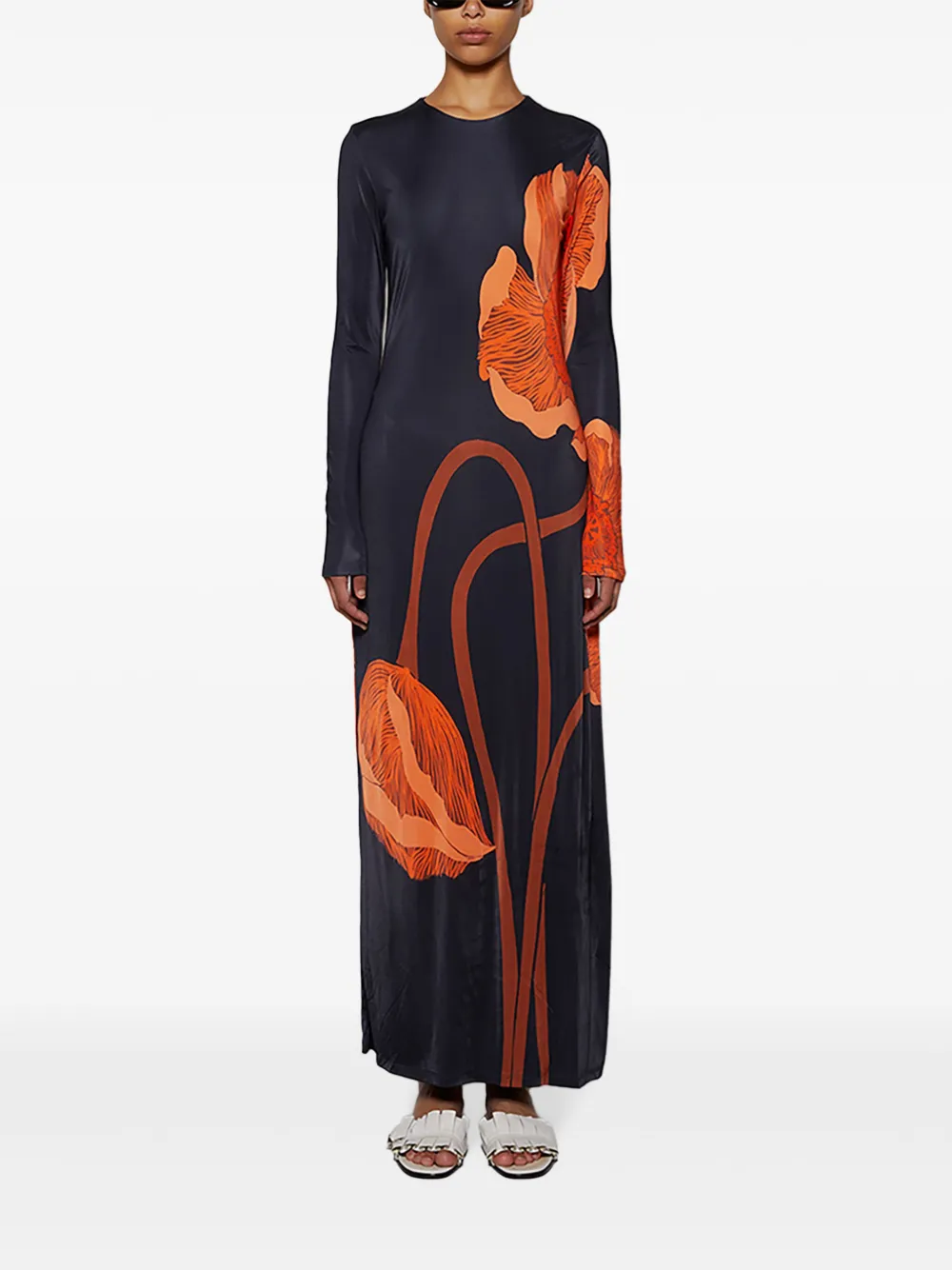 Johanna Ortiz Colourful Allegory Ankle Dress In Blau