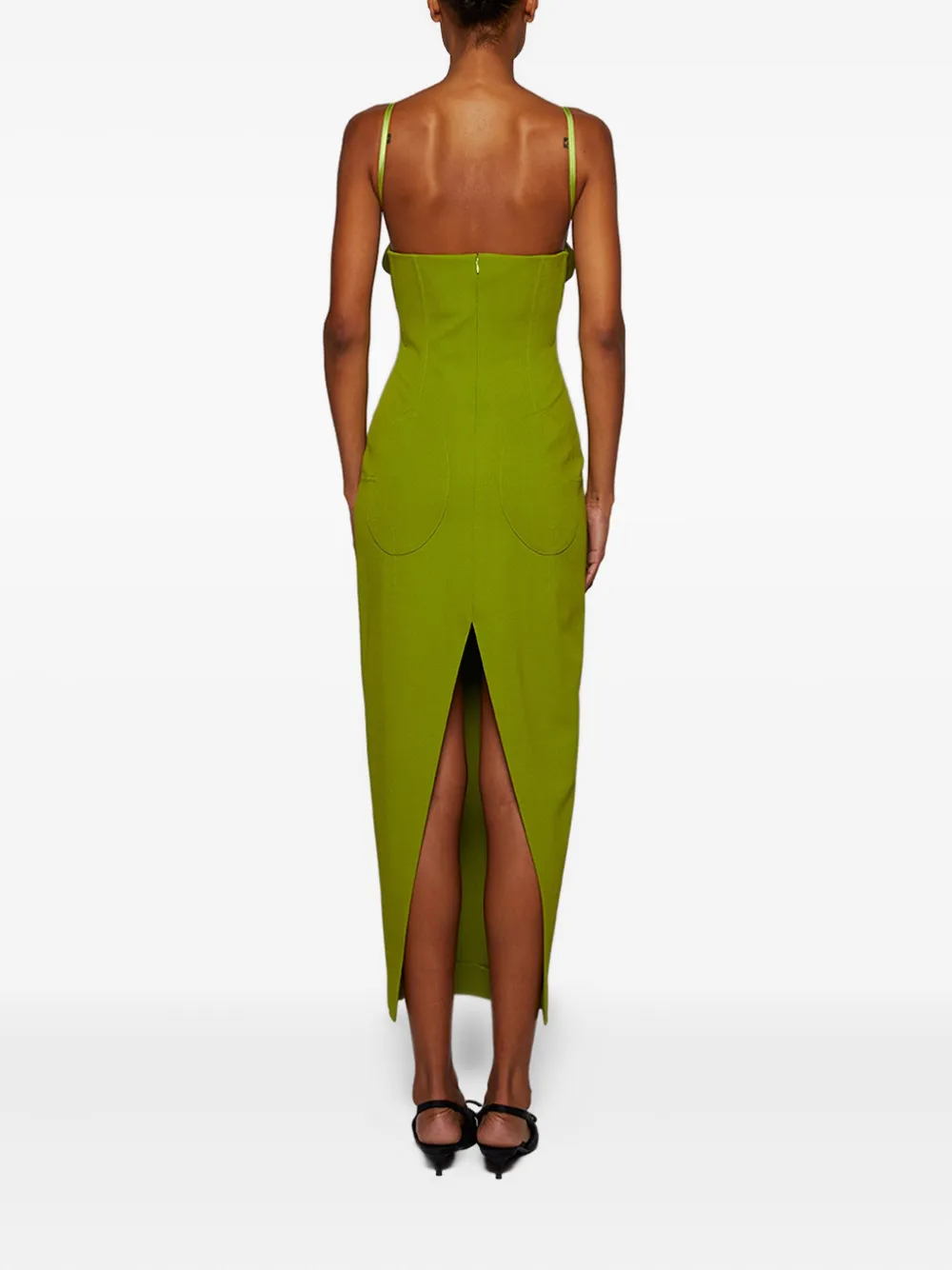 JEAN PAUL GAULTIER ROSE-EMBELLISHED MIDI DRESS