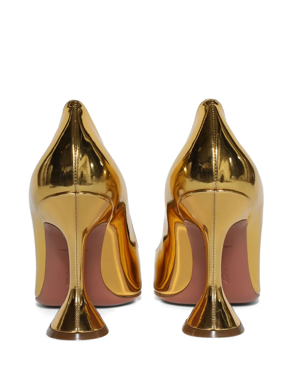 Amina Muaddi 95mm Ami pumps Gold