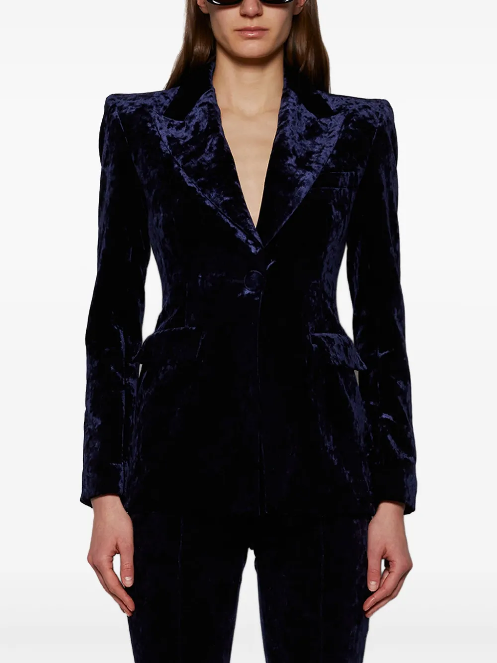Alex Perry Blazer met enkele rij knopen Blauw