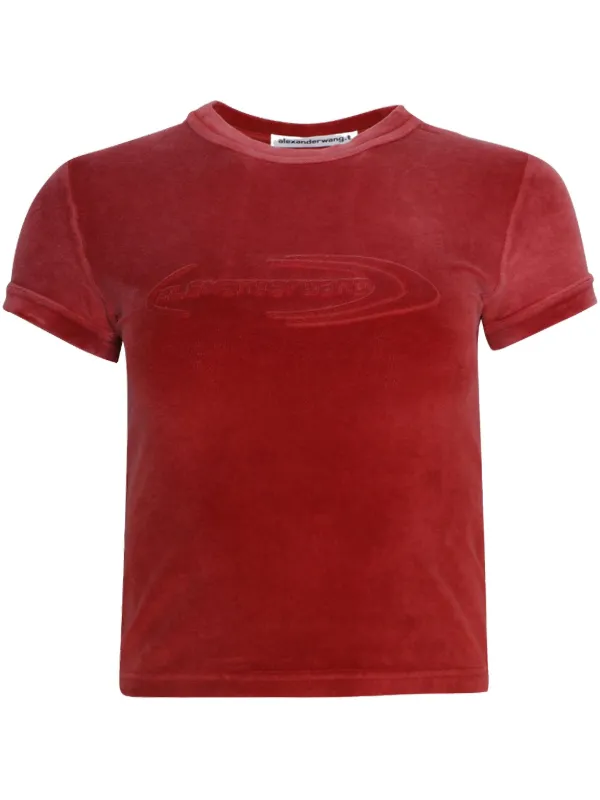 関税/送料込み＊Alexander Wang◆ロゴTシャツ Alexander Wang logo-embossed Cotton T-shirt | Blue | FARFETCH JO