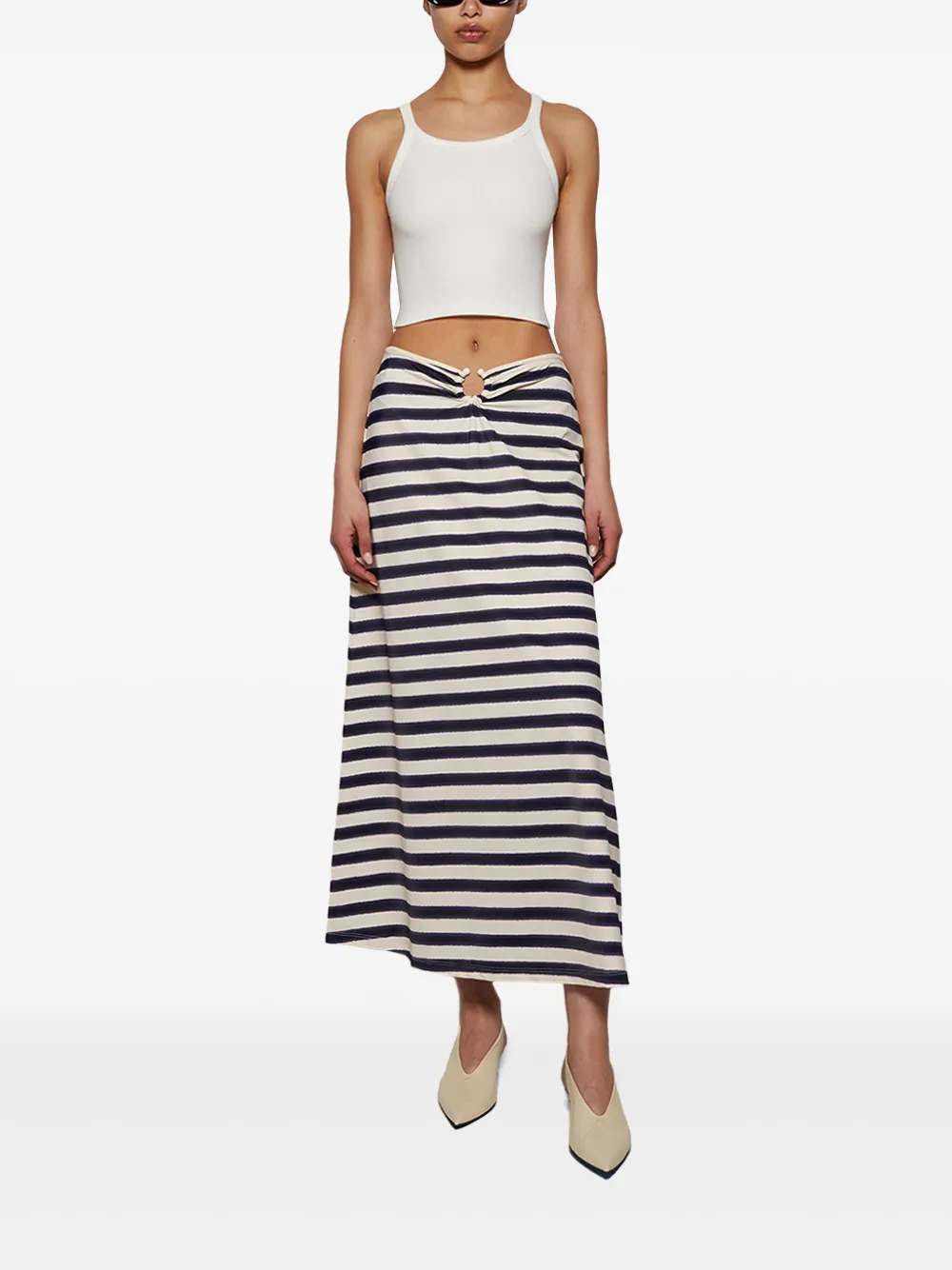 Johanna Ortiz striped maxi skirt - Blauw