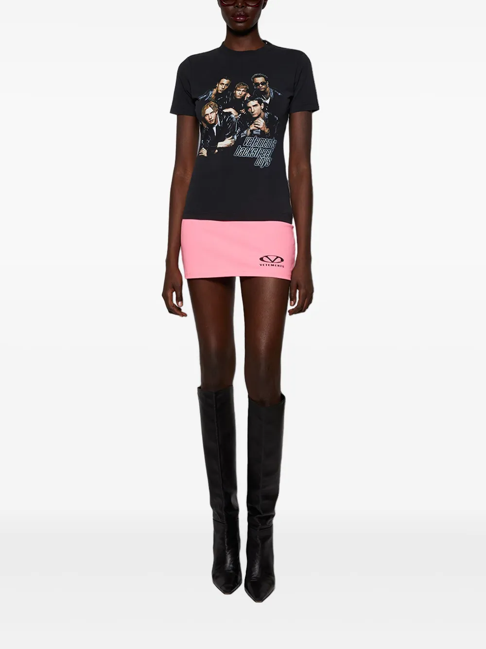 VETEMENTS Mini-rok met logoprint - Roze