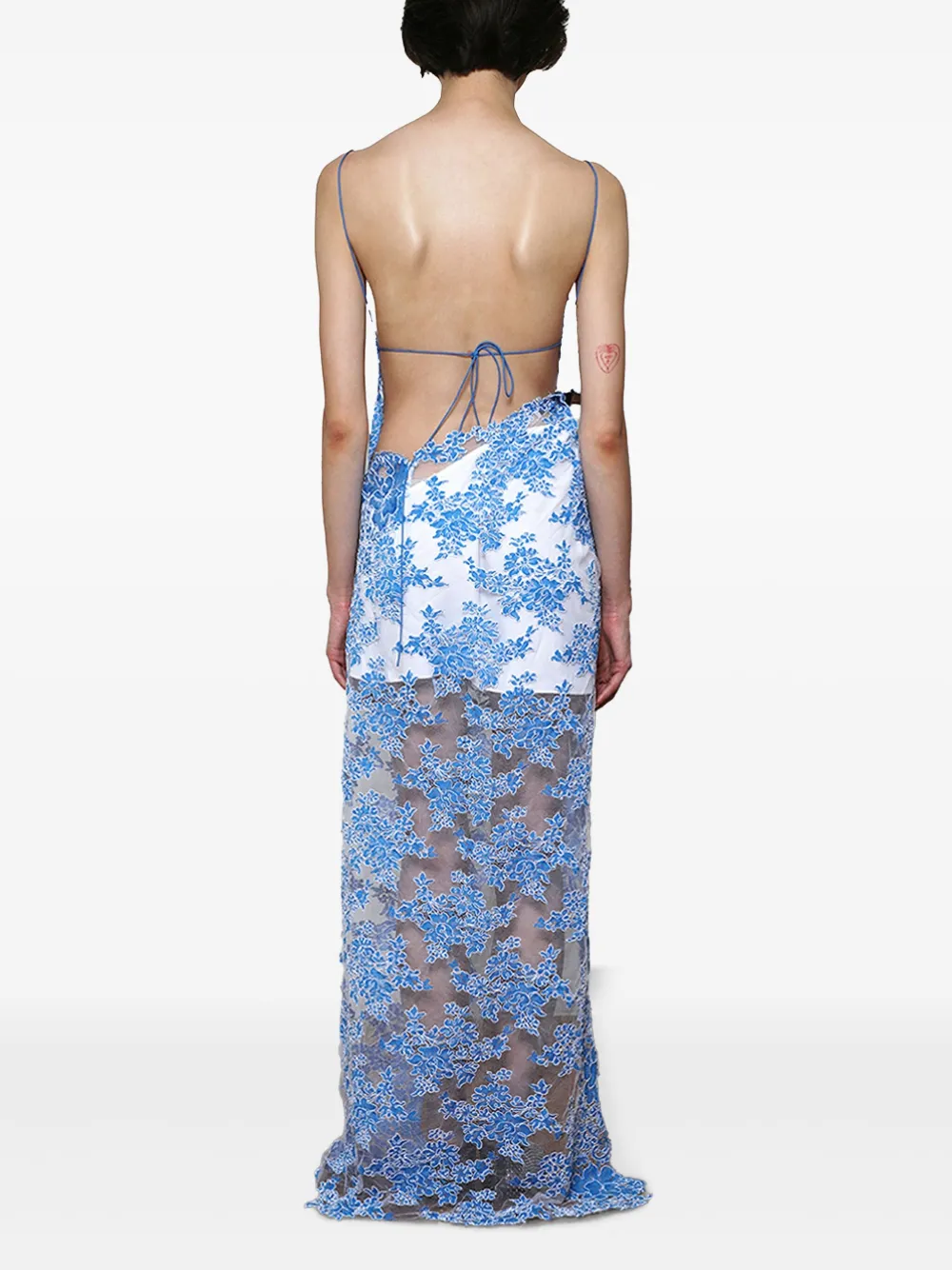 Christopher Esber Maxi-jurk met kant Blauw