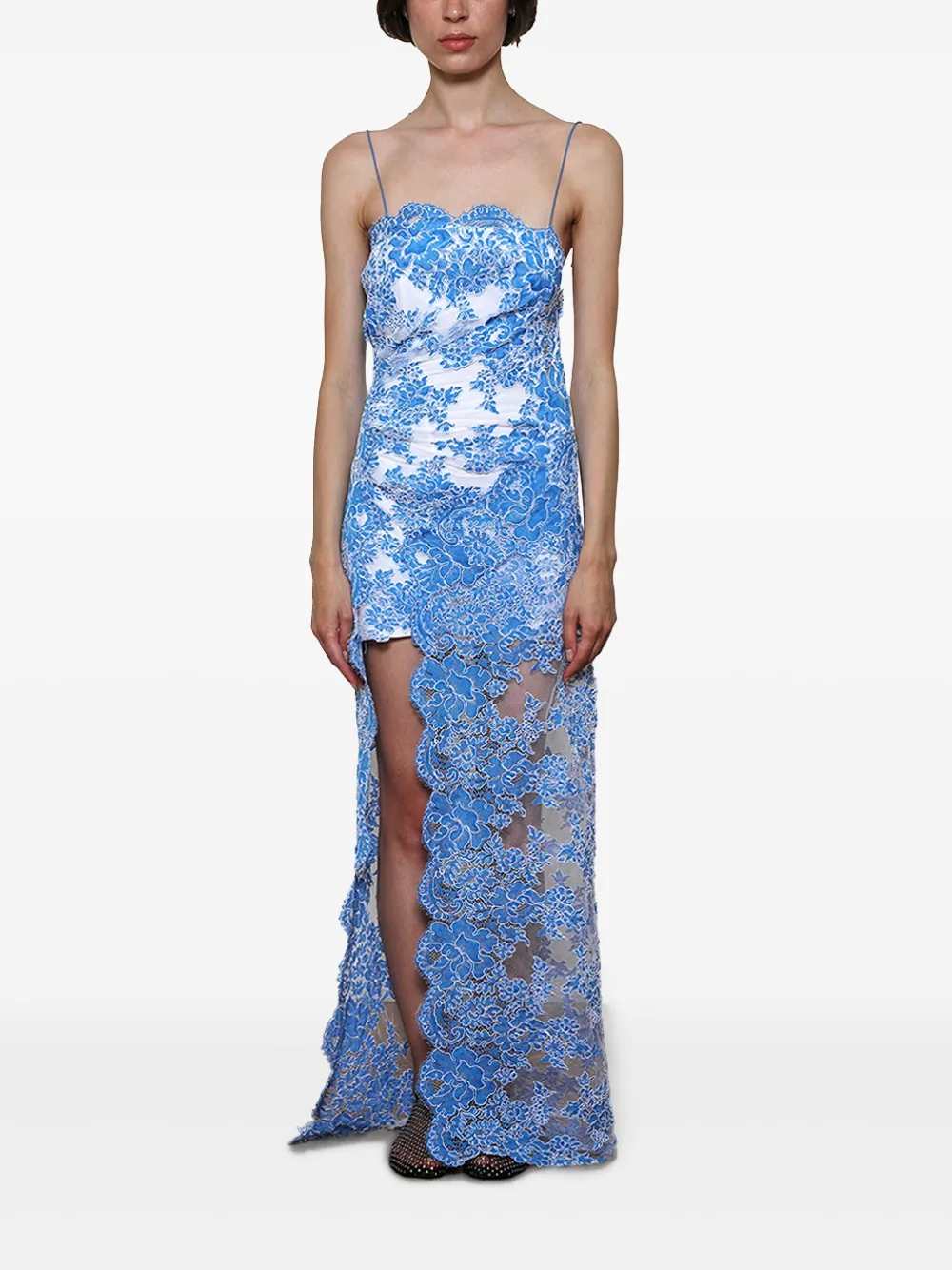 Christopher Esber Maxi-jurk met kant Blauw