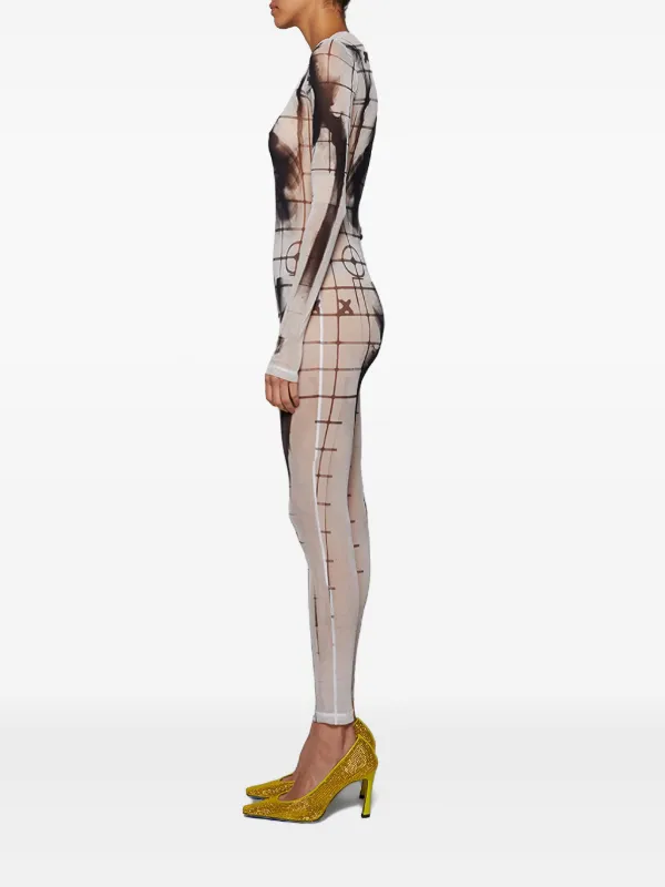 Jean Paul GAULTIER ホルターネック サロペット Jean Paul Gaultier Squeletor-print Jumpsuit | White | FARFETCH
