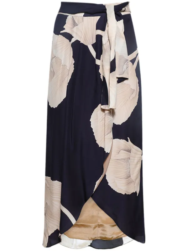 Johanna Ortiz Naturalism Wrap Skirt in Blue
