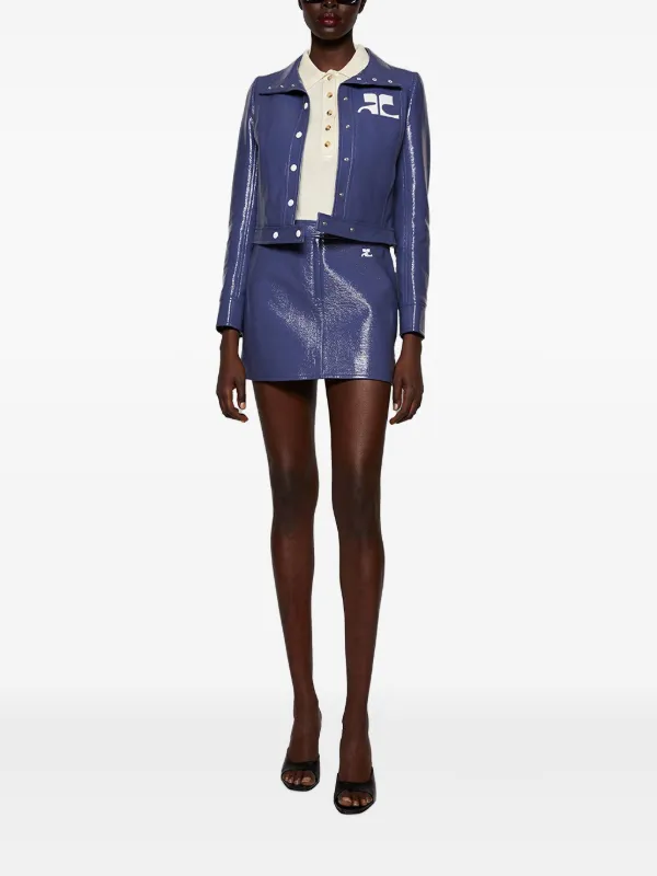 スカート COURREGES Woman Skirt Blue 123DJU083DE0016 7011 Courrèges Logo Mini Skirt | Blue | FARFETCH CA